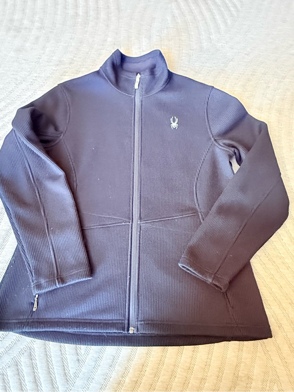 Spyder Core Sweater Women’s XL Full Zip Fleece Jacket Charcoal Gray Knit